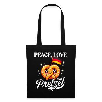 Peace Love Adores Deutsche Brezel - Stoffbeutel - Schwarz - Vorne