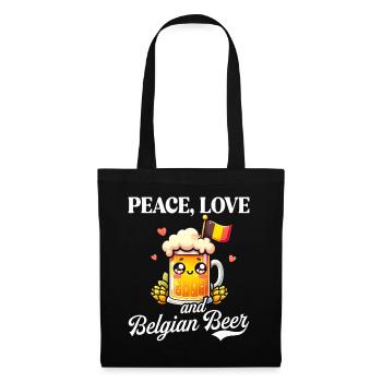 Belgium Peace Love and Belgian Beer - Tote Bag - black - Front