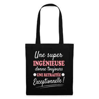 Exceptionnelle Ingénieuse Retraitée - Sac en tissu - noir - Devant