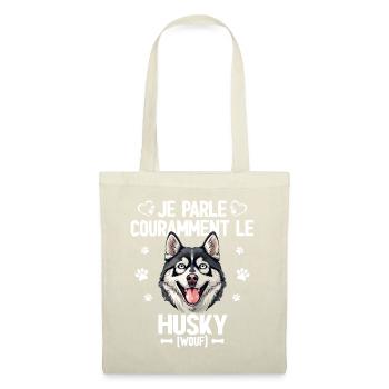 Parler Le Husky Humour Chien - Sac en tissu - nature - Devant
