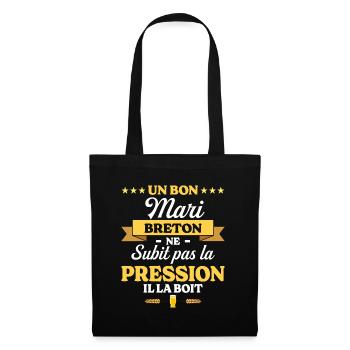 Mari Breton Compagnon Humour Mari - Sac en tissu - noir - Devant