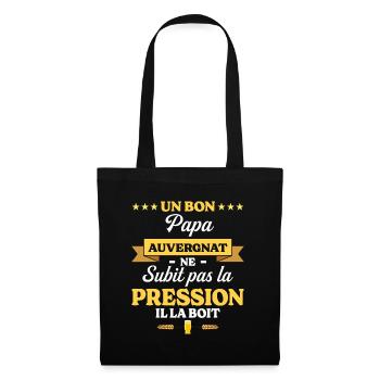 Humour Papa Auvergnat - Sac en tissu - noir - Devant