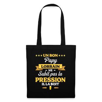Papy Lorrain Grand-Père Humour Papy - Sac en tissu - noir - Devant