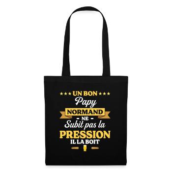 Papy Normand Grand-Père Humour Papy - Sac en tissu - noir - Devant