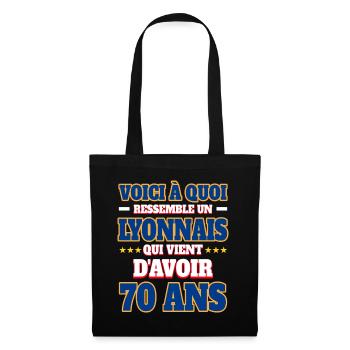 Supporter De Lyon Anniversaire 70 Ans - Sac en tissu - noir - Devant