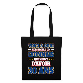 Supporter De Lyon Anniversaire 30 Ans - Sac en tissu - noir - Devant