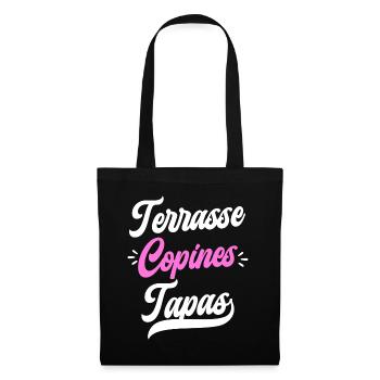 Soirée Femme Terrasse Copines Tapas - Sac en tissu - noir - Devant
