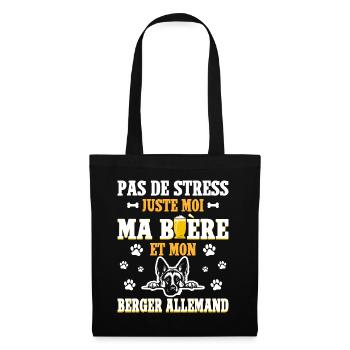 Humour Bière Papa Chien Berger Allemand - Sac en tissu - noir - Devant