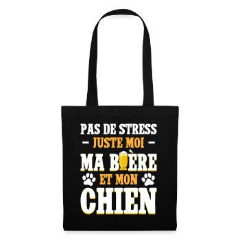 Père Humour Apéro Bière Papa Chien - Sac en tissu - noir - Devant