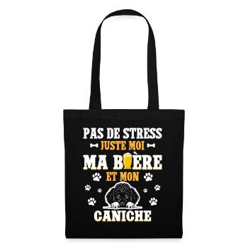 Humour Apéro Bière Papa Chien Caniche - Sac en tissu - noir - Devant
