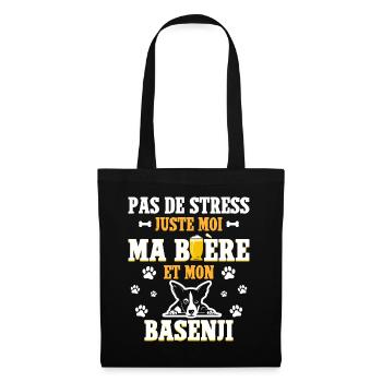 Humour Apéro Bière Papa Chien Basenji - Sac en tissu - noir - Devant