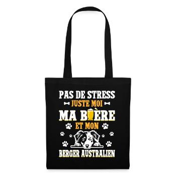 Bière Papa Chien Berger Australien - Sac en tissu - noir - Devant