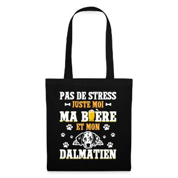 Humour Apéro Bière Papa Chien Dalmatien - Sac en tissu - noir - Devant