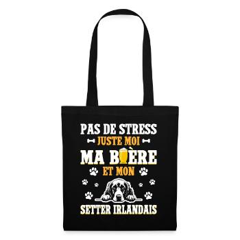 Bière Papa Chien Setter Irlandais - Sac en tissu - noir - Devant