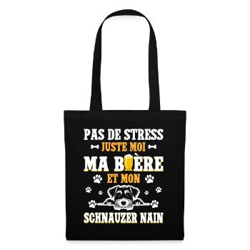Humour Bière Papa Chien Schnauzer Nain - Sac en tissu - noir - Devant