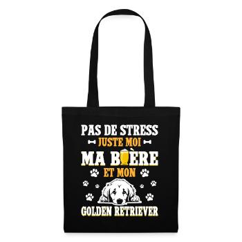 Bière Papa Chien Golden Retriever - Sac en tissu - noir - Devant