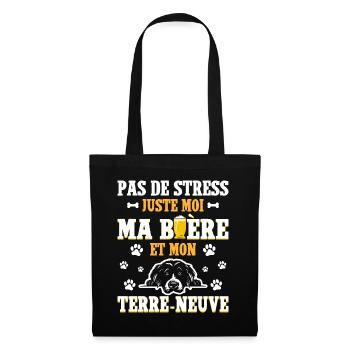 Humour Apéro Bière Papa Chien Terre-Neuve - Sac en tissu - noir - Devant