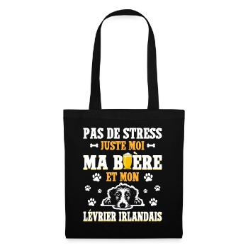 Humour Bière Papa Chien Lévrier Irlandais - Sac en tissu - noir - Devant