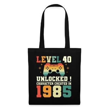 Level 40 Anniversary Gamer 40 Years - Tote Bag - black - Front