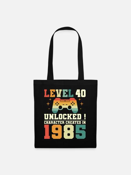 Level 40 Jubiläums-Gamer 40 Jahre - Stoffbeutel - Schwarz