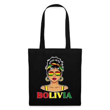 Drapeau Bolivie Femme Bolivienne - Sac en tissu - noir - Devant