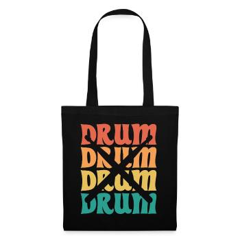 Batterie Vintage Musicien Batteur - Sac en tissu - noir - Devant