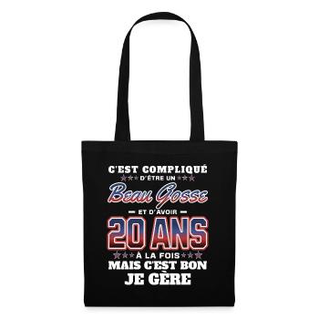Humour Homme 20 ans Fête Anniversaire - Sac en tissu - noir - Devant