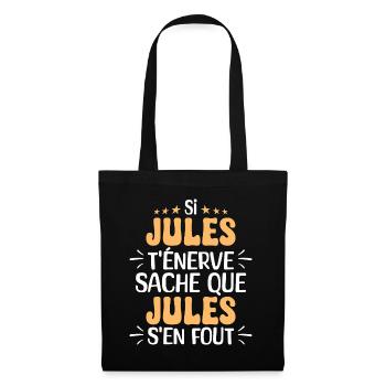 Nom Humour Prénom Personnalisé Jules - Sac en tissu - noir - Devant