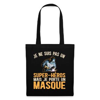 Super-Héros Humour Soudeur - Sac en tissu - noir - Devant