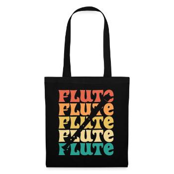 Flûte Vintage Musicien Flûtiste - Sac en tissu - noir - Devant