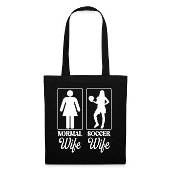 Foot Footballeuse Cadeau Football Femme - Sac en tissu - noir - Devant