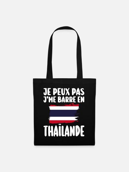 J'Me Barre En Thaïlande Voyage Cadeau - Sac en tissu - noir