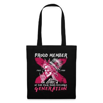 Femme Crâne Humour Génération X - Sac en tissu - noir - Devant