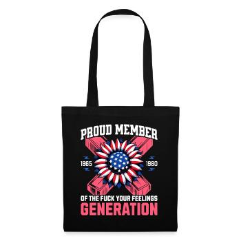 Fleur USA Humour Génération X - Sac en tissu - noir - Devant