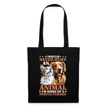 More of a People Person Wouldn't Hurt Animals 2 - Stoffbeutel - Schwarz - Vorne