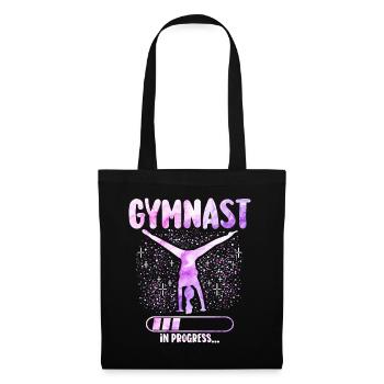 Gymnastik Geschenk Mädchen Turnerin - Stoffbeutel - Schwarz - Vorne