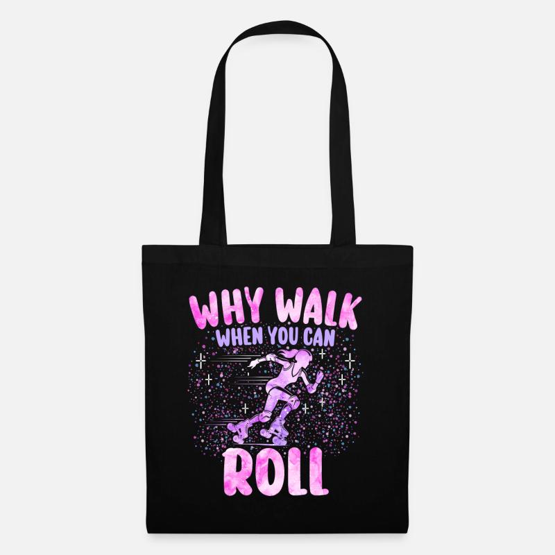 Mädchen Roller Skater Frau Roller - Stoffbeutel - Schwarz