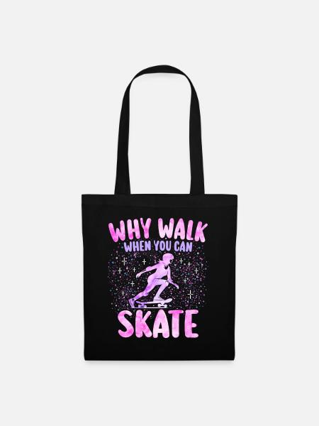 Skate Mädchen Skater Skater Skater Frau Skater - Stoffbeutel - Schwarz