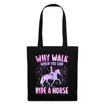 Équitation Cheval Fille Femme Cavalière - Sac en tissu - noir - Devant