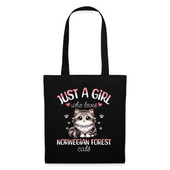 Fille Adore Chat Norvégien - Sac en tissu - noir - Devant