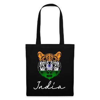 Souvenir Tiger Indian Flag - Tote Bag - black - Front