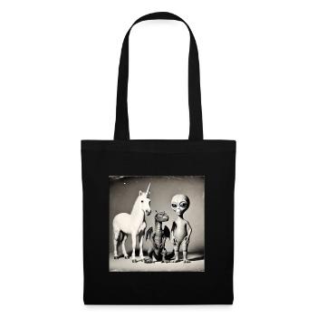 Weird Unicorn Dragon Alien Photografy - Stoffbeutel - Schwarz - Vorne