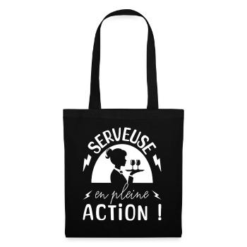 Serveuse En Action Serveuse Humour - Sac en tissu - noir - Devant