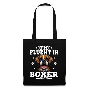 Parler Le Boxer Humour Chien Boxer - Sac en tissu - noir - Devant