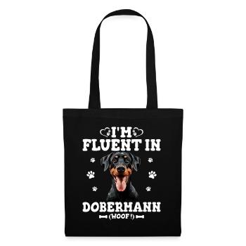Parler Le Dobermann Humour Chien Dobermann - Sac en tissu - noir - Devant