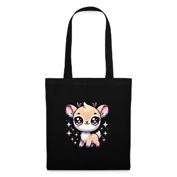 Super Cute Kawaii Baby Deer - Stoffbeutel - Schwarz - Vorne