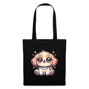 Super Cute Kawaii Baby Dog - Stoffbeutel - Schwarz - Vorne
