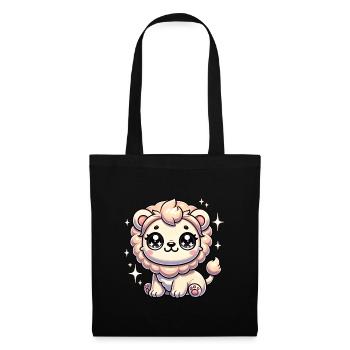 Super Cute Kawaii Baby Lion - Stoffbeutel - Schwarz - Vorne