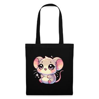 Super Cute Kawaii Baby Mouse - Stoffbeutel - Schwarz - Vorne