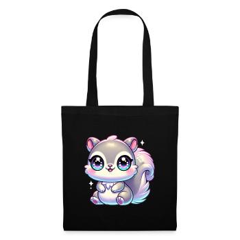 Super Cute Kawaii Baby Squirrel - Stoffbeutel - Schwarz - Vorne